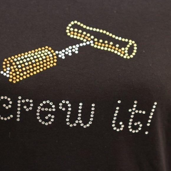 SCREW It Rhinestone t-Shirt size Medium & xlarge - Picture 2 of 4